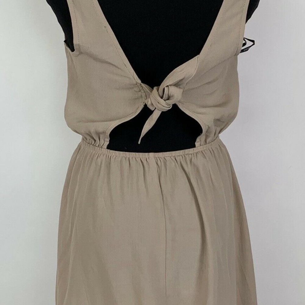 FOREVER 21 XXI Womens Tan Khaki Sundress Tieโ Back